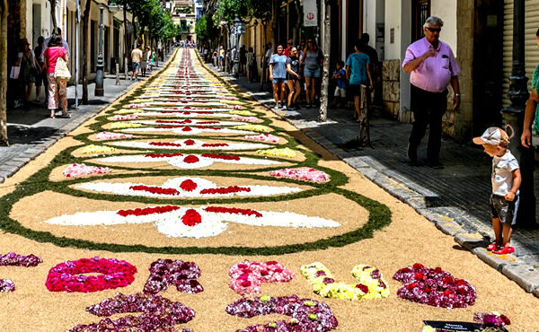 Flowers Carpet Streets of Sitges for Corpus Christi Festival